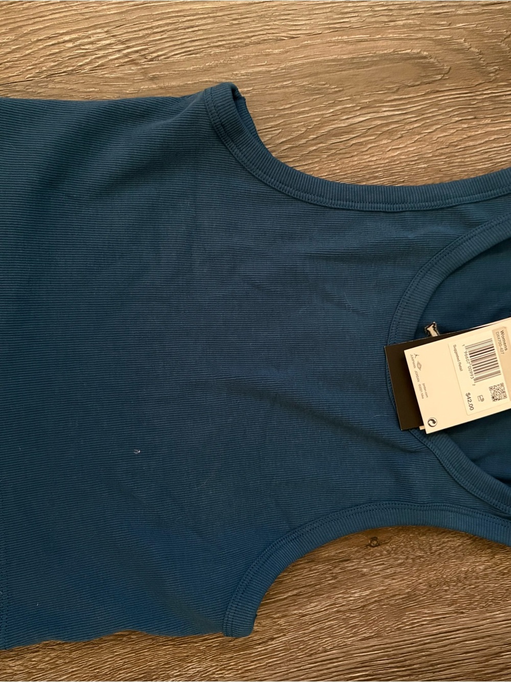 Jordan Teal Blue Ribbed Crop Tank